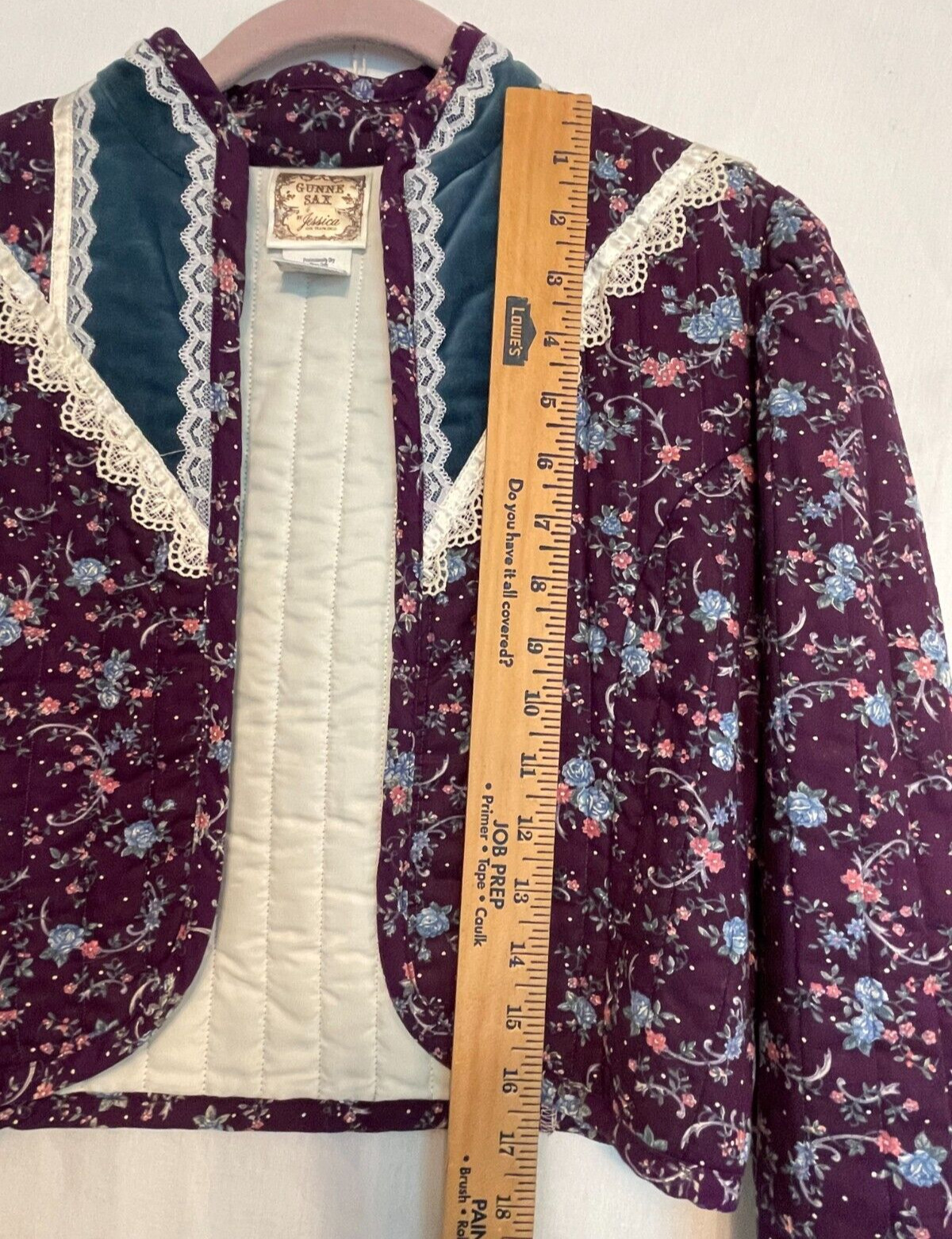 Vtg 1970s Gunne Sax Prairie Two Piece Quilted Jacket & Skirt Purple Floral Sz 9 - Fresh Stock Dated March 2026