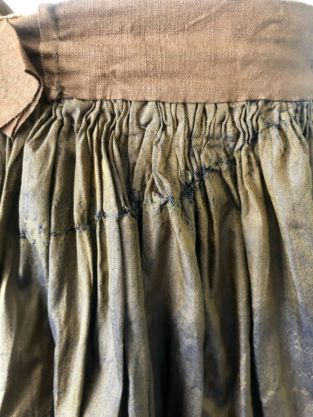 ANTIQUE VICTORIAN CIVIL WAR ERA BROWN IRIDESCENT SILK SKIRT - Fresh Stock Dated December 2025