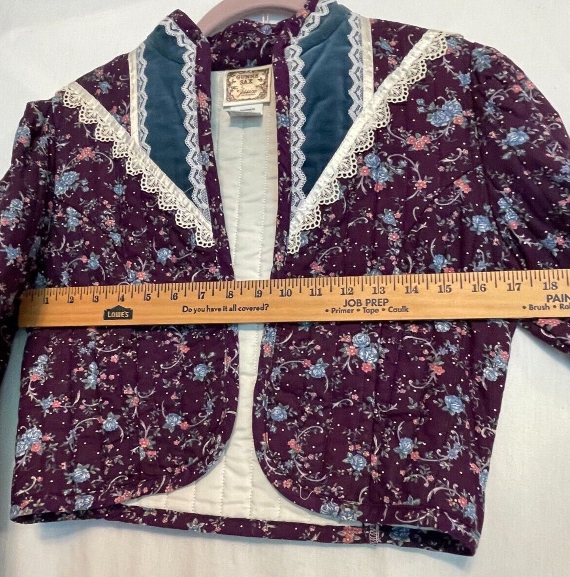 Vtg 1970s Gunne Sax Prairie Two Piece Quilted Jacket & Skirt Purple Floral Sz 9 - Fresh Stock Dated March 2026