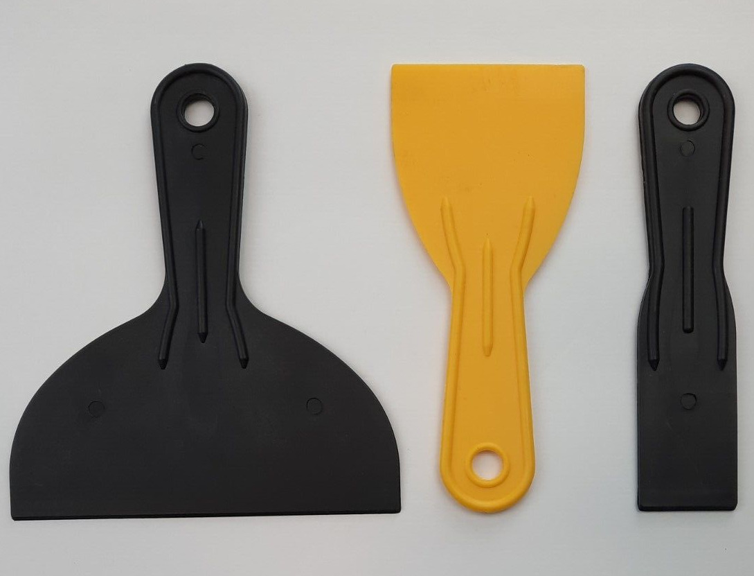 Putty KnIfe 3 Pack Black & Yellow Set 1.5