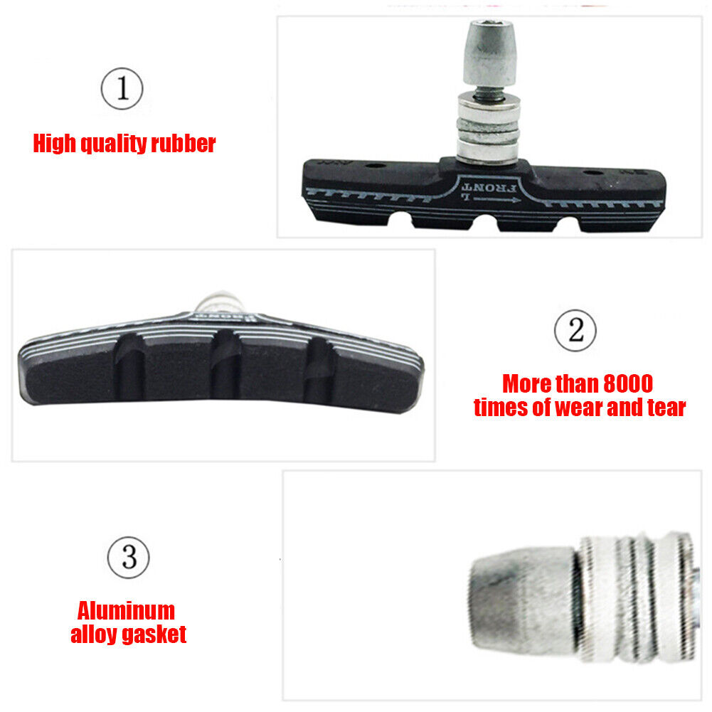 VXM MTB Mountain Road Bike Brake Block Rubber Bicycle Cycling V-brake Shoes Pads - Fresh Stock Dated February 2026