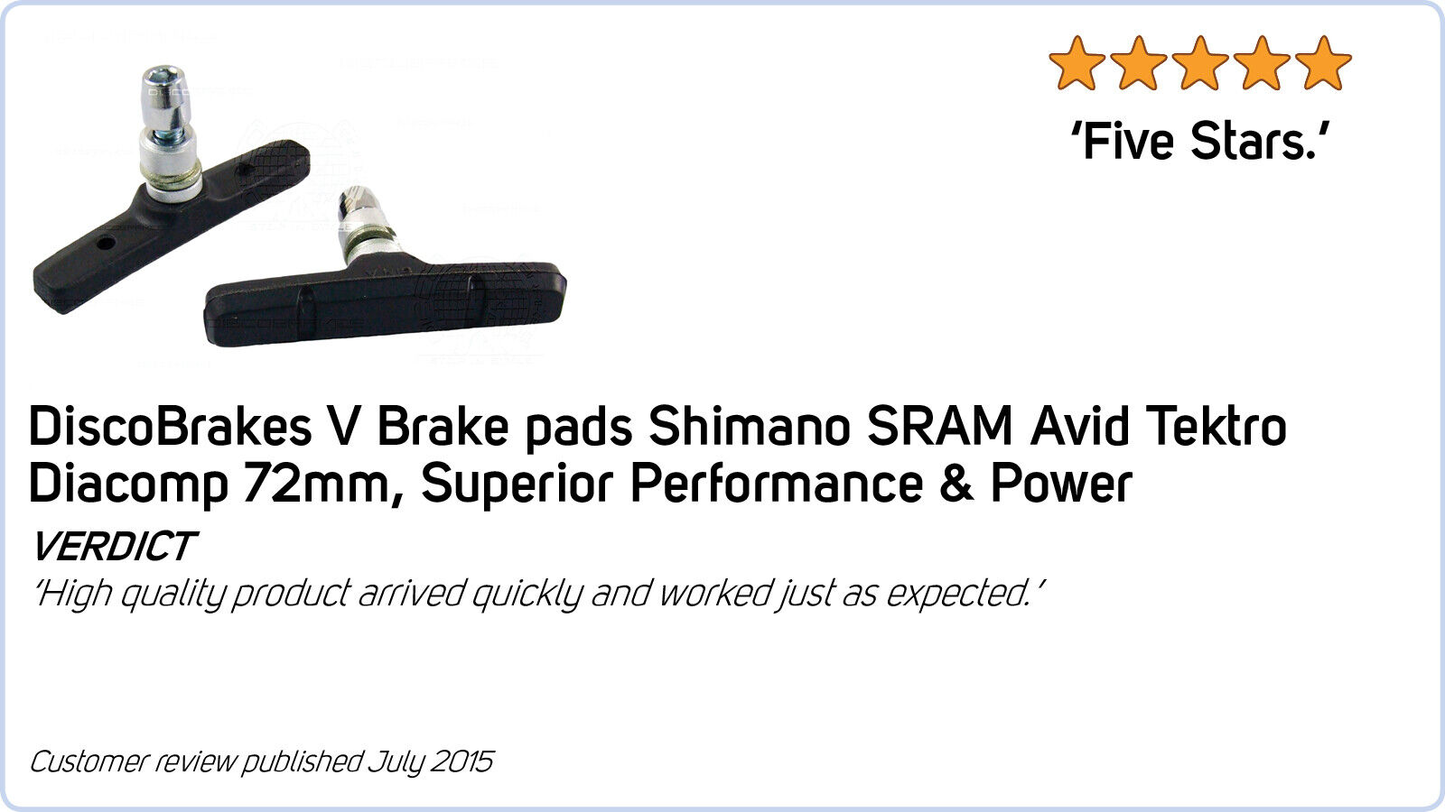 Replacement 3xPerformance Ceramic Rim Pads for 72mm V Brake Cartridge eg Shimano - Fresh Stock Dated February 2026