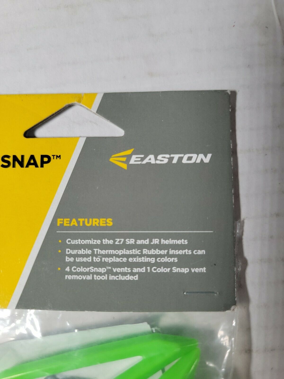 Easton Z6 Colorsnap Vent Kit Neon Green custom helmet Z7 SR JR  unique - Fresh Stock Dated February 2026