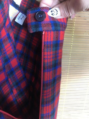 Vintage Tartan Pendleton Wool Plaid Pleated Skirt Zipper Waist 27 Mod - Fresh Stock Dated December 2025