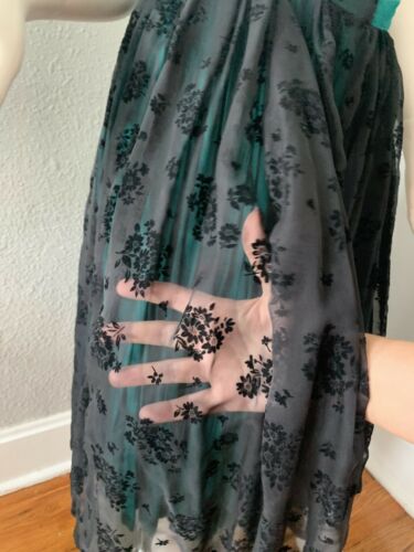 Vintage 90s Black Lace Gyspy Boho Burnout Velvet High Waist Midi Skirt M/L - Fresh Stock Dated December 2025