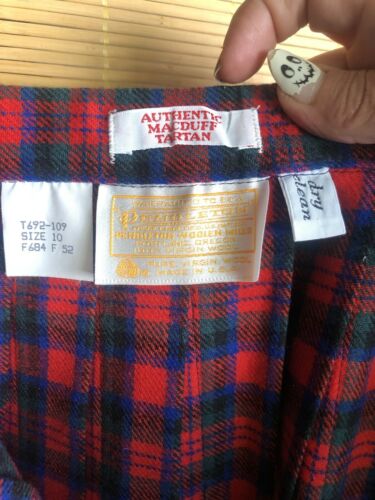 Vintage Tartan Pendleton Wool Plaid Pleated Skirt Zipper Waist 27 Mod - Fresh Stock Dated December 2025