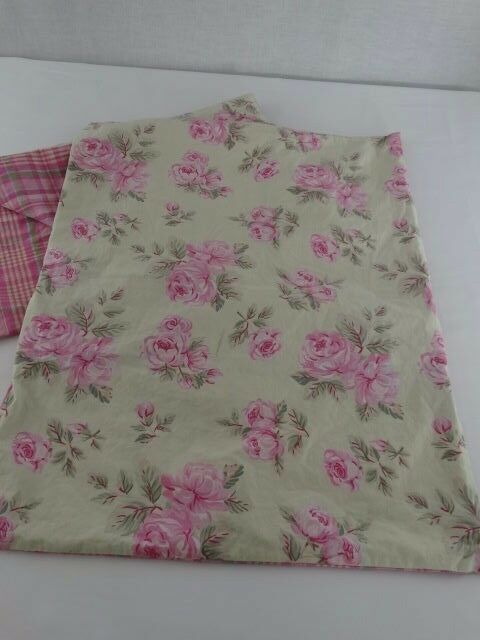 Pottery Barn PB Teen Pink Floral and Check Standard Shams - Set of 2 - Fresh Stock Dated December 2025