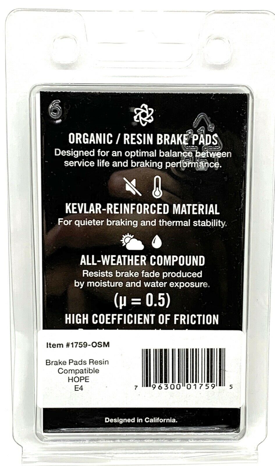 Bike brake pads resin for Hope E4, DBP/59, Mono, Tech 3, Tech Evo. - Fresh Stock Dated December 2025