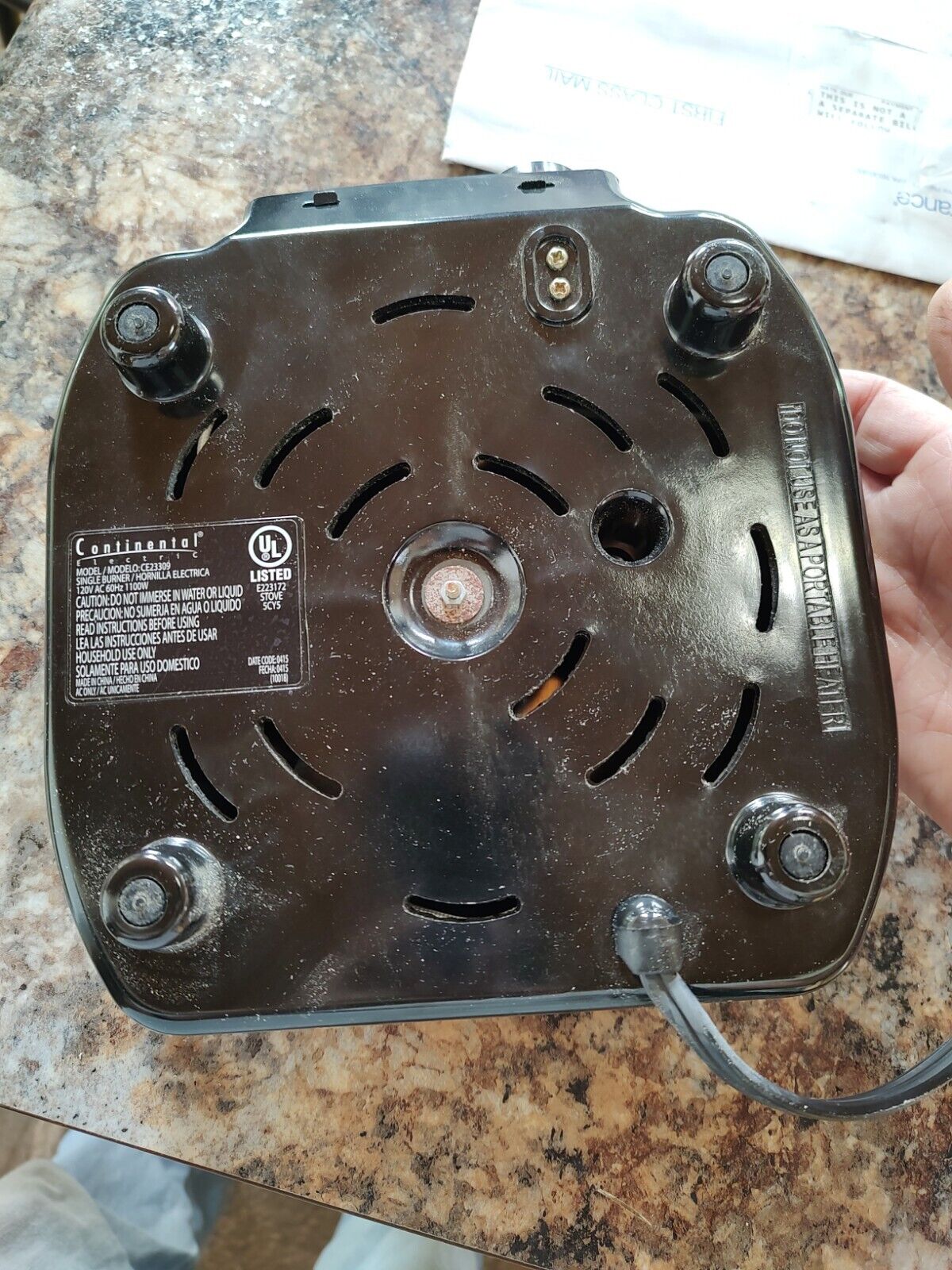 New Continental Electric 1100 watt single burner hot plate - Fresh Stock Dated February 2026