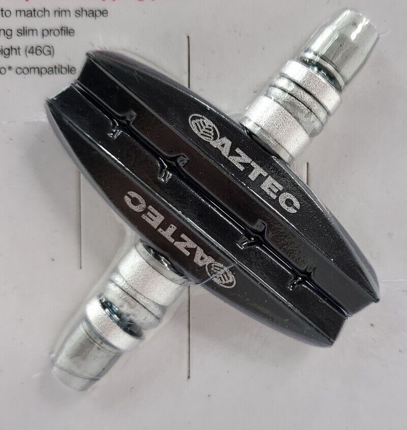 Aztec Threaded Brake Pads for Bicycle, 2 Brake Shoes - Fresh Stock Dated February 2026