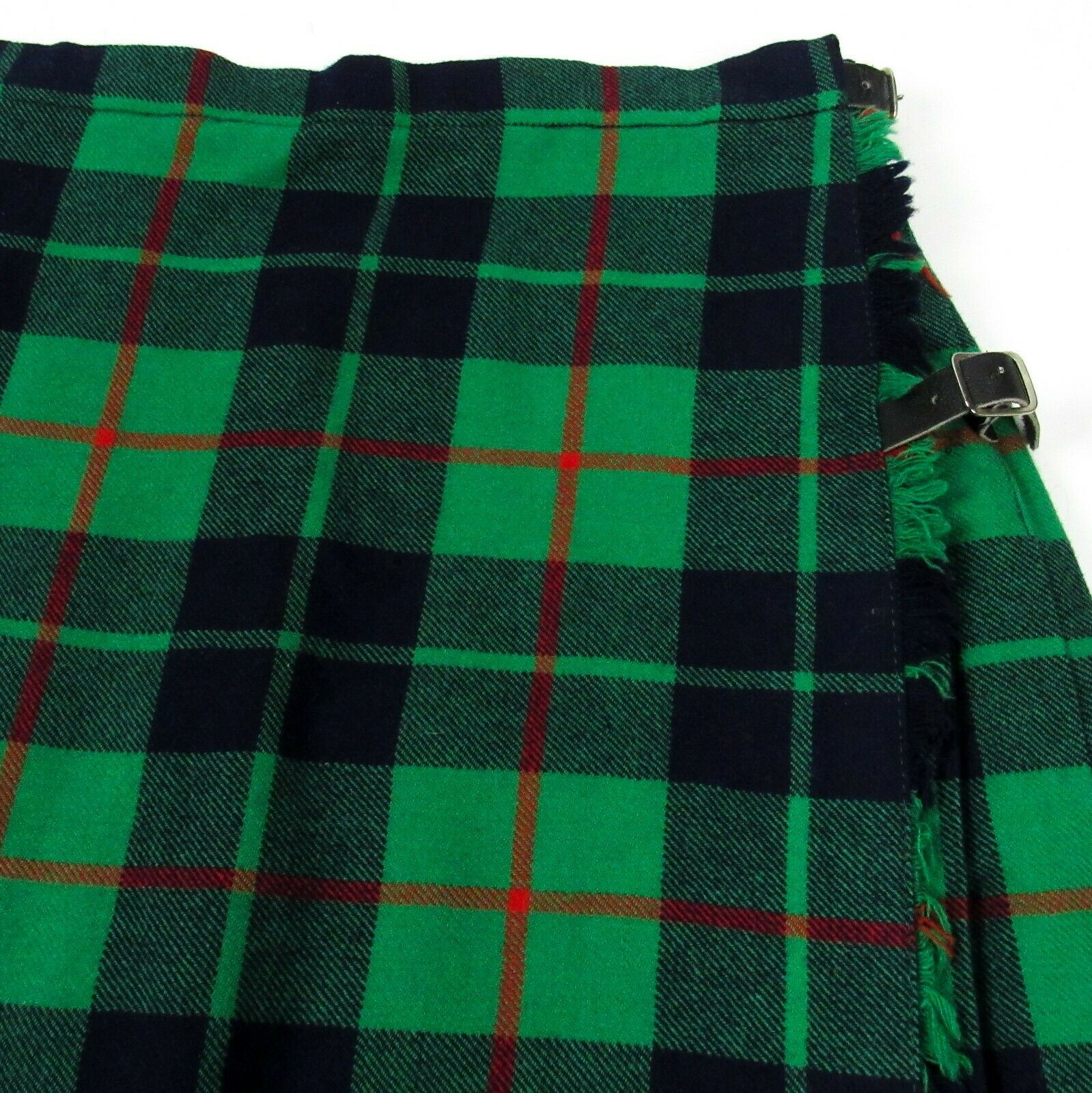 Vintage Glenisla Classics Scotland Wool Skirt Size 14 Fringe Wrap Buckle Kilt - Fresh Stock Dated February 2026
