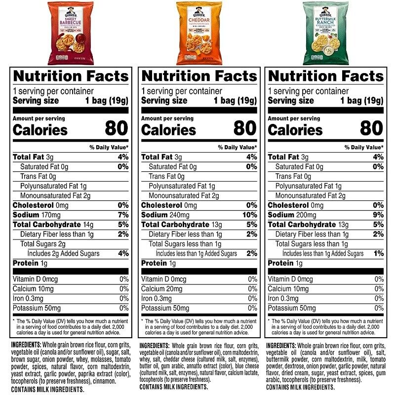 Quaker Rice Crisps, Savory Mix, 0.67 oz Bags, Gluten Free, 30 Count - Fresh Stock Dated February 2026