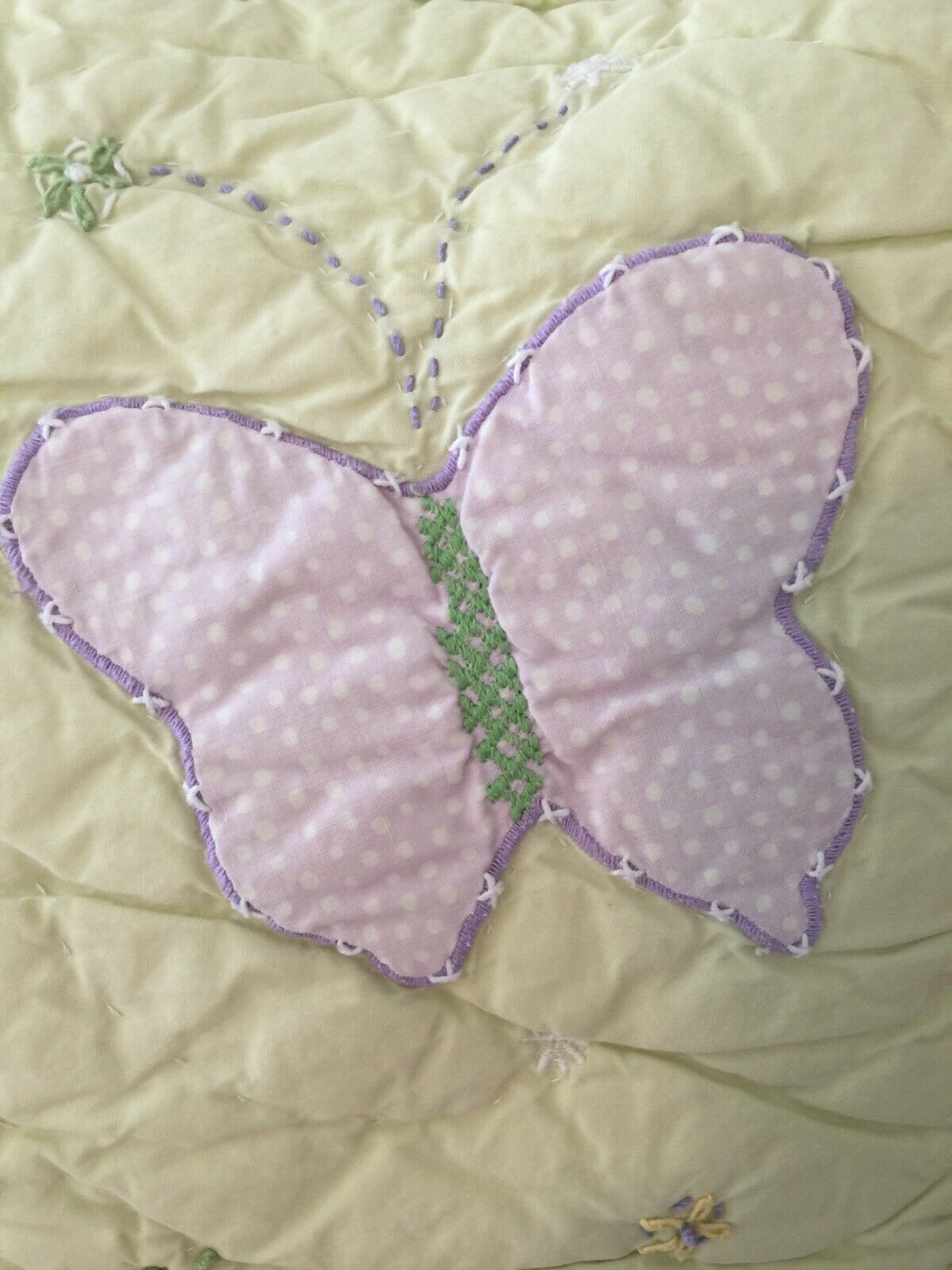 POTTERY BARN KIDS Quilted Butterfly Floral Standard Pillow Shams Girls Lavender - Fresh Stock Dated January 2026