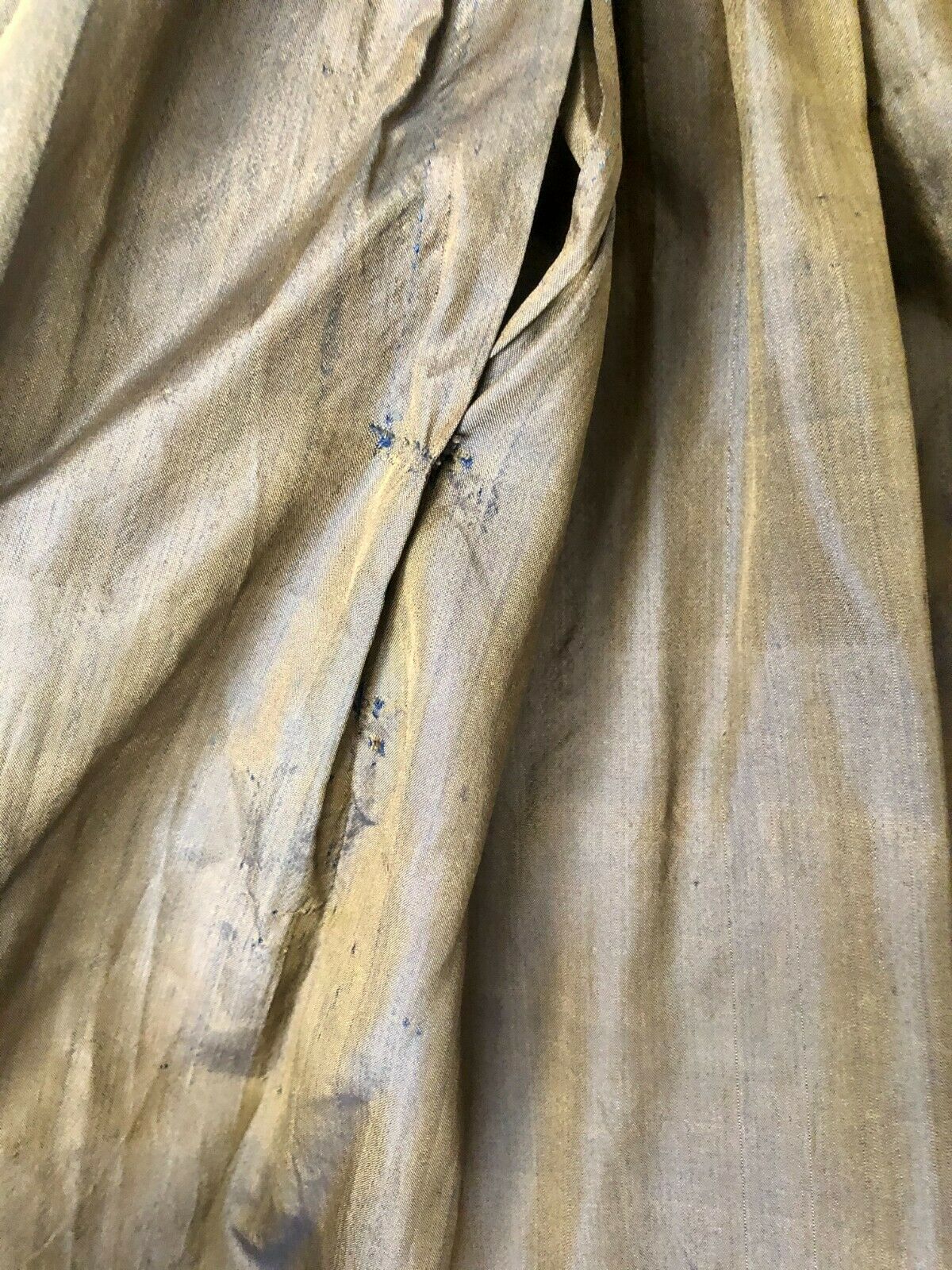 ANTIQUE VICTORIAN CIVIL WAR ERA BROWN IRIDESCENT SILK SKIRT - Fresh Stock Dated December 2025