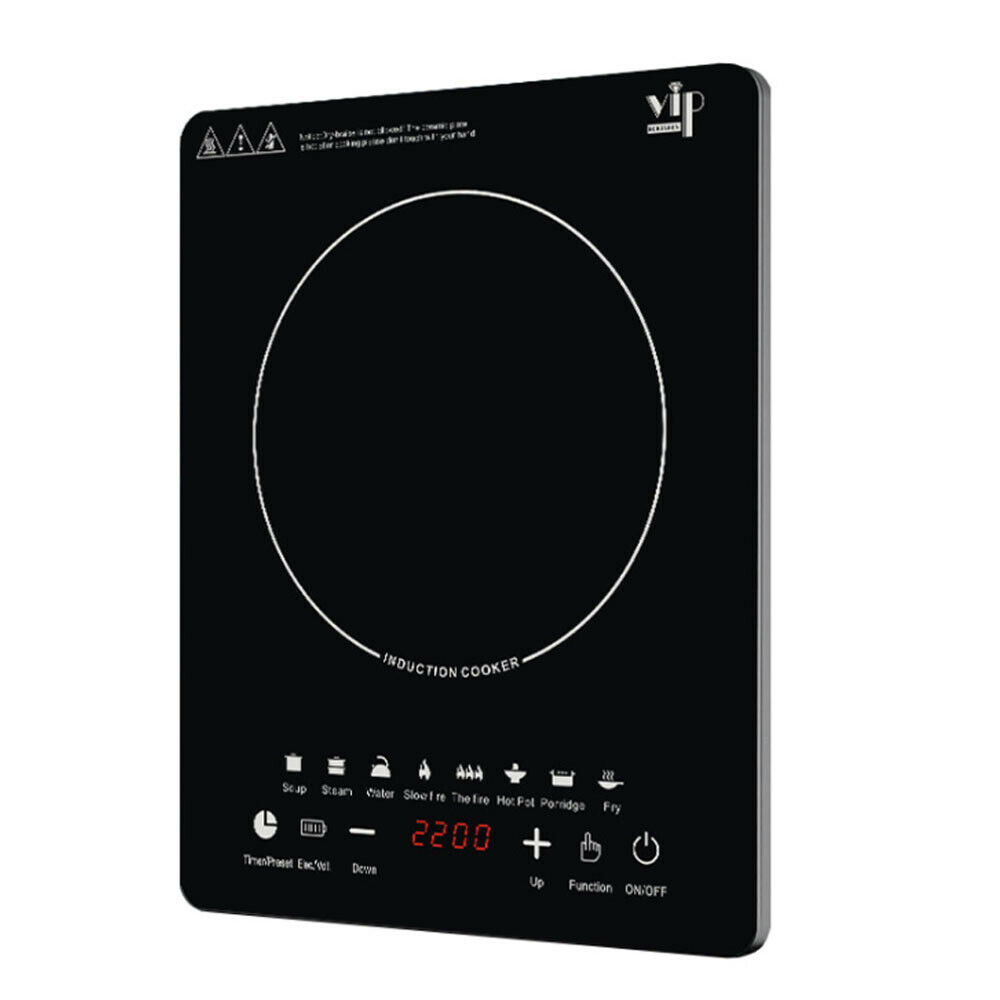 2200W Electric Single Induction Cooker Portable Burner Cooktop Digital Hot Plate - Fresh Stock Dated February 2026