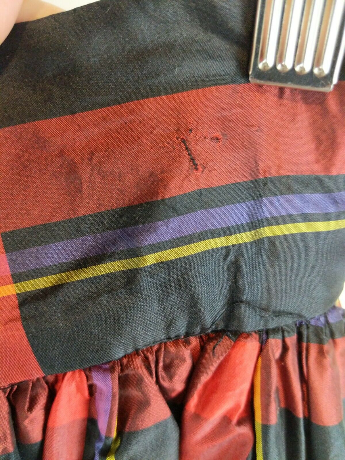 Vtg 80s BILL BLASS Silk Taffeta Ball Skirt Plaid Maxi Evening Classic Formal EXC - Fresh Stock Dated March 2026