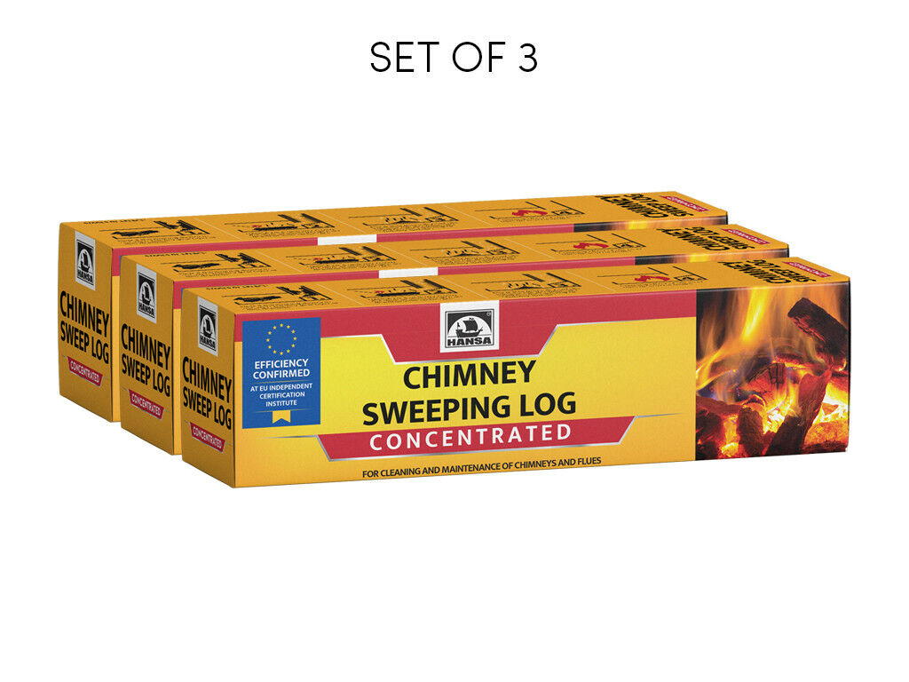 HANSA chimney cleaner log, soot / creosote remover CONCENTRATED, 1.1 kg (2.4lb.) - Fresh Stock Dated December 2025