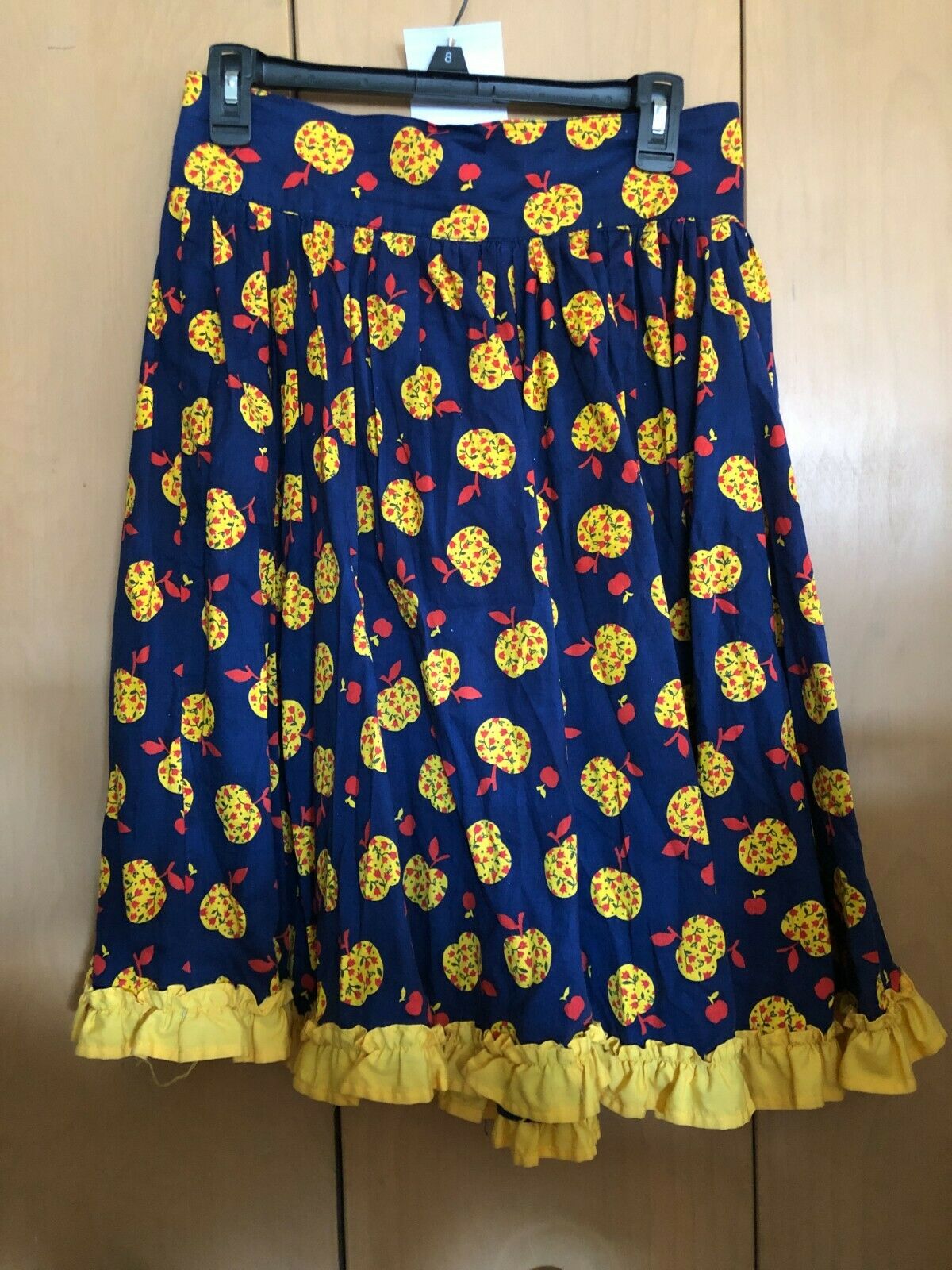 Vintage 70s Calico Novelty Print Skirt Snow White Apples Disneybound Cottagecore - Fresh Stock Dated December 2025