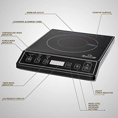 Duxtop 1800W Portable Induction Cooktop Countertop Burner, Black 9100MC/BT-M20B - Fresh Stock Dated December 2025