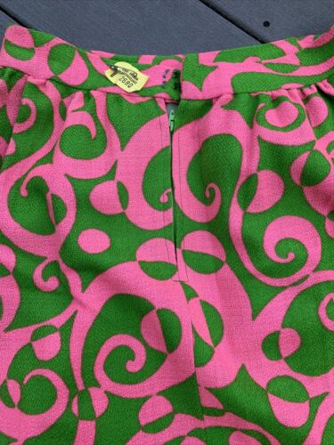 1960’s VINTAGE PINK GREEN MOD BOLD PRINT SUMMER MAXI SKIRT PALM BEACH - Fresh Stock Dated December 2025