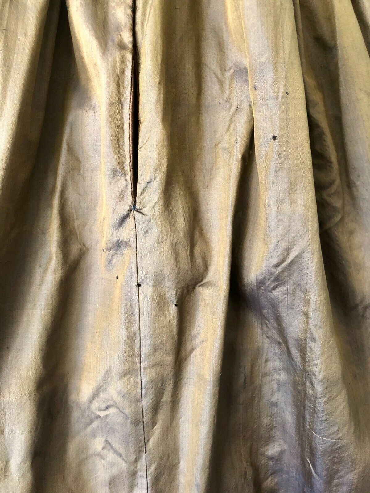 ANTIQUE VICTORIAN CIVIL WAR ERA BROWN IRIDESCENT SILK SKIRT - Fresh Stock Dated December 2025
