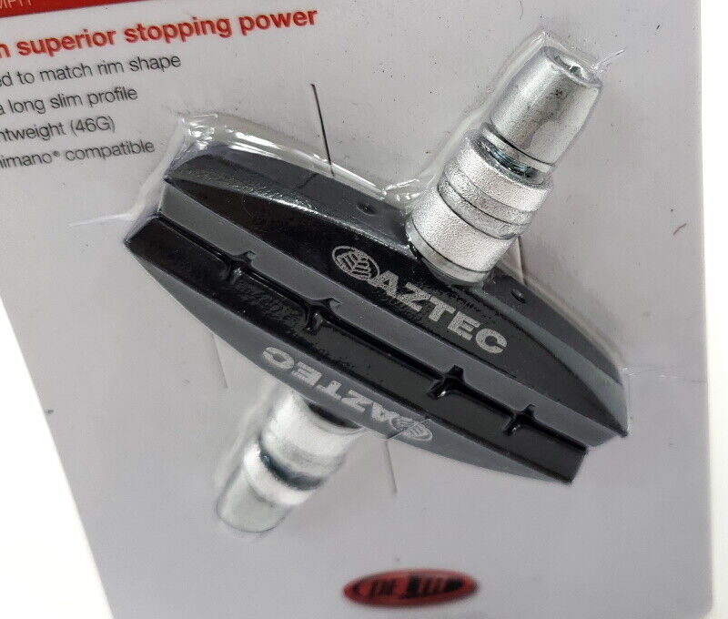 Aztec Threaded Brake Pads for Bicycle, 2 Brake Shoes - Fresh Stock Dated February 2026