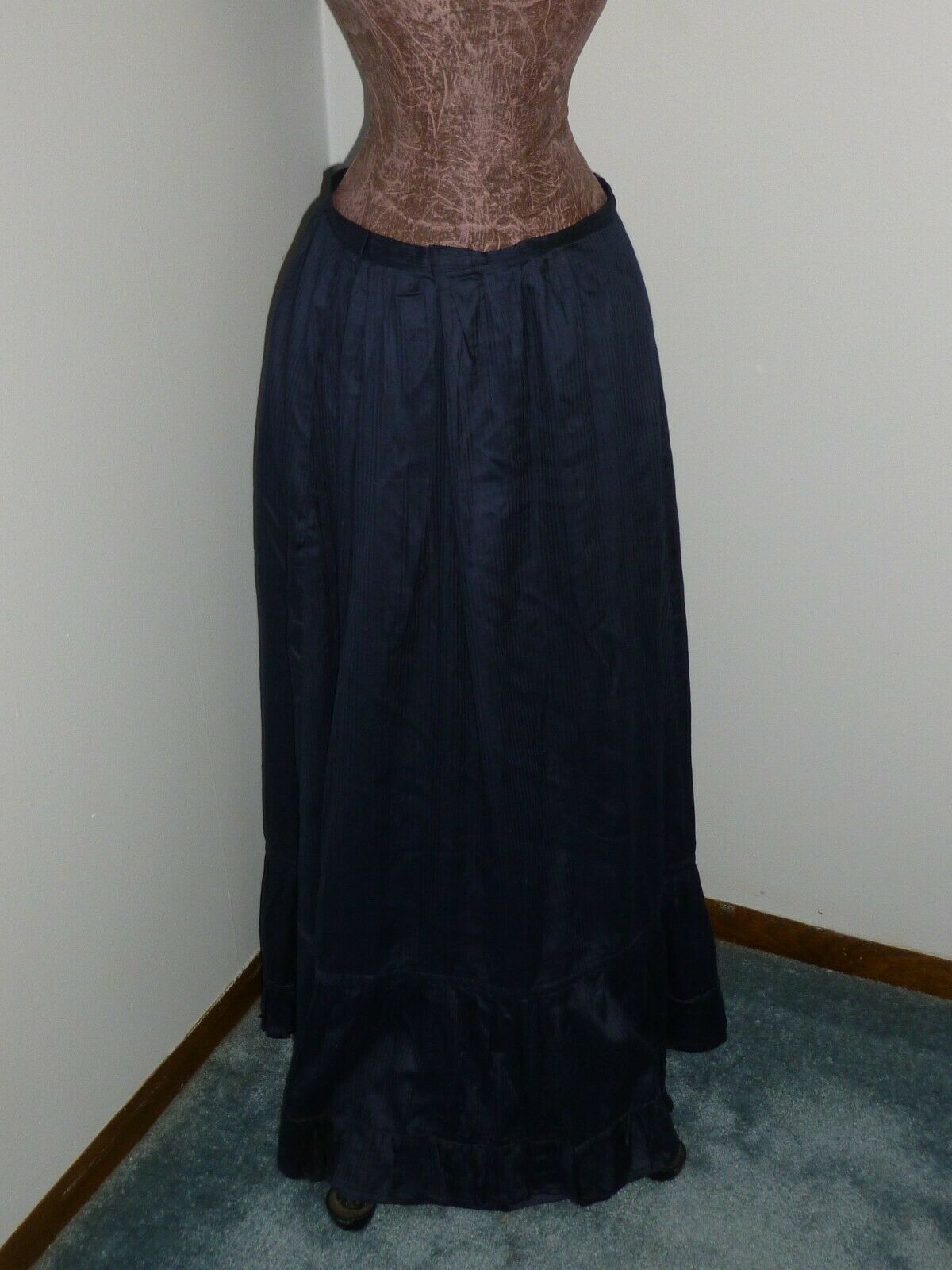 Antique Blue Shimmery Skirt c1900s Victorian Edwardian Stage Photo Prop Costume - Fresh Stock Dated February 2026
