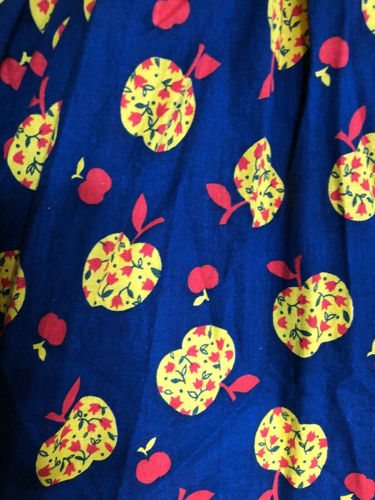 Vintage 70s Calico Novelty Print Skirt Snow White Apples Disneybound Cottagecore - Fresh Stock Dated December 2025