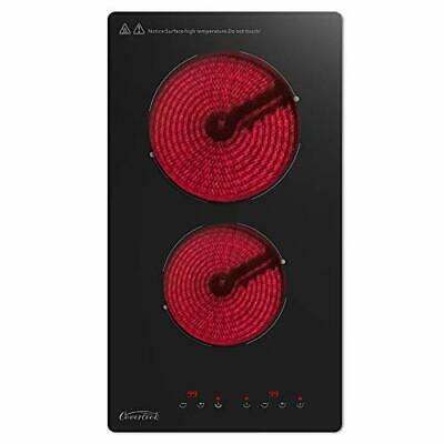 Electric Ceramic Cooktop, 2 Rings Radiant Stove Countertop Burners 12 inch - Fresh Stock Dated December 2025