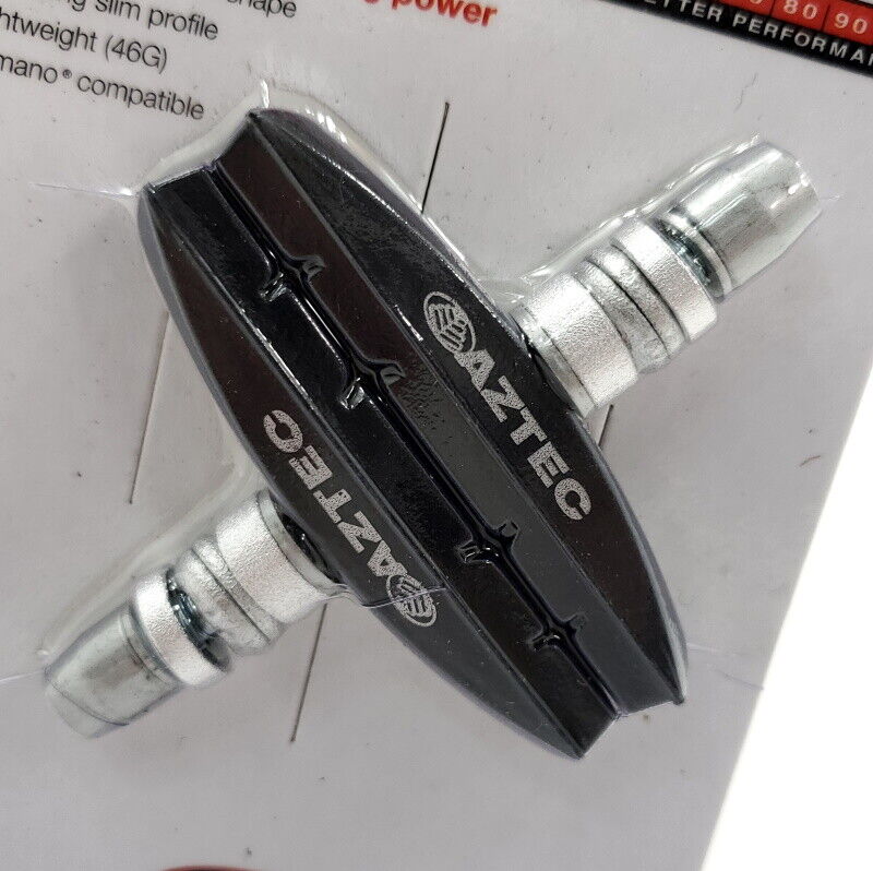 Aztec Threaded Brake Pads for Bicycle, 2 Brake Shoes - Fresh Stock Dated February 2026