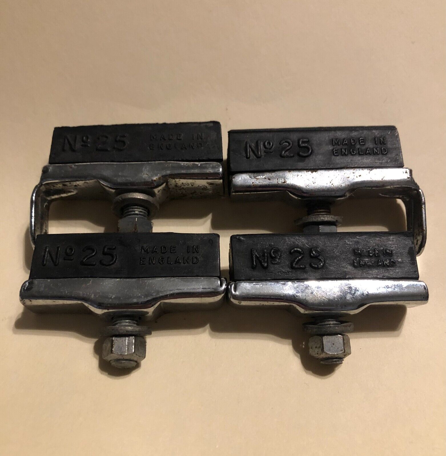 USED VINTAGE BRAKE PADS NO 25 JOHN BULL MADE IN ENGLAND FROM HERCULES - Fresh Stock Dated February 2026