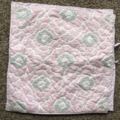 Pottery Barn Kids Claire Ikat Euro Quilted Pair of Shams Pink, Gray, White Boho - Fresh Stock Dated December 2025