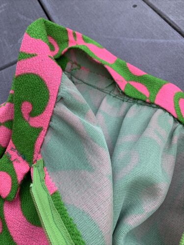 1960’s VINTAGE PINK GREEN MOD BOLD PRINT SUMMER MAXI SKIRT PALM BEACH - Fresh Stock Dated December 2025
