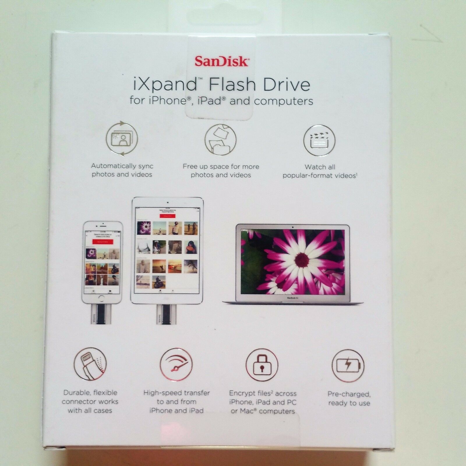 SanDisk iXpand 64GB Mobile Flash Drive Lightning connector for iPhones NEW OEM - Fresh Stock Dated February 2026
