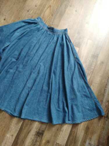 Vtg Bonnie Strauss Full Circle Denim Skirt w/ Snap Closures 100% Cotton EUC - Fresh Stock Dated February 2026