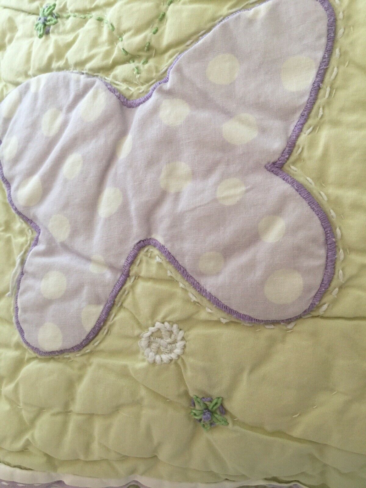 POTTERY BARN KIDS Quilted Butterfly Floral Standard Pillow Shams Girls Lavender - Fresh Stock Dated January 2026
