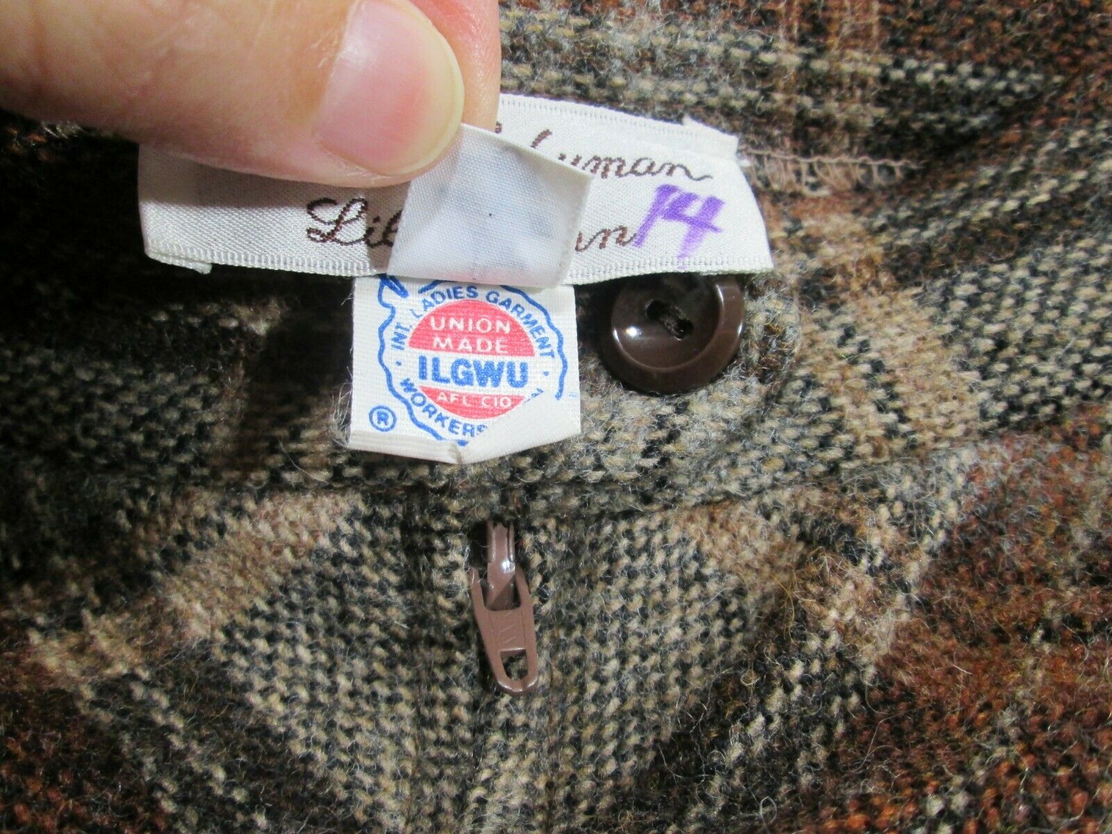 Adolph Schuman for Lilli Ann Vintage Wool Plaid Skirt Women A-Line 30