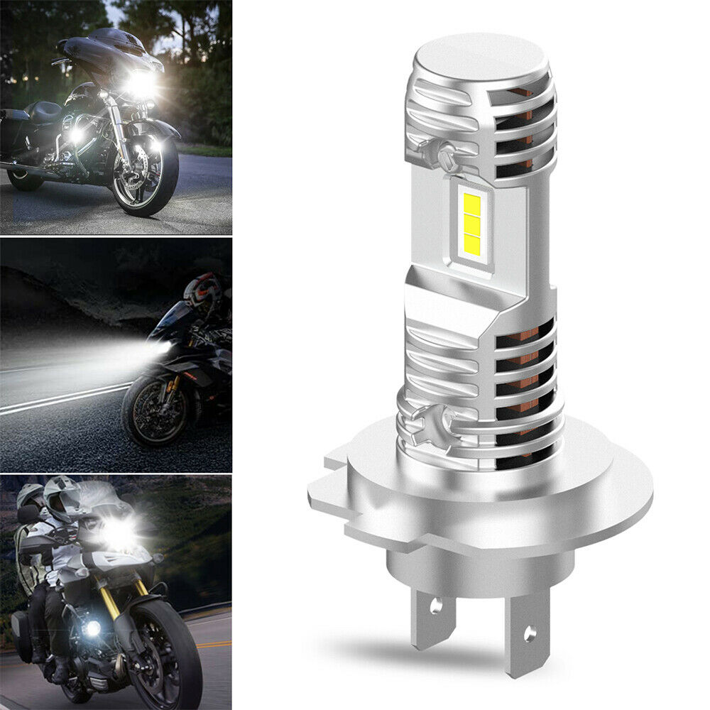 H7 LED Motorcycle Headlight Bulb High/Low Beam 6000LM 6000K White High Power New - Fresh Stock Dated February 2026