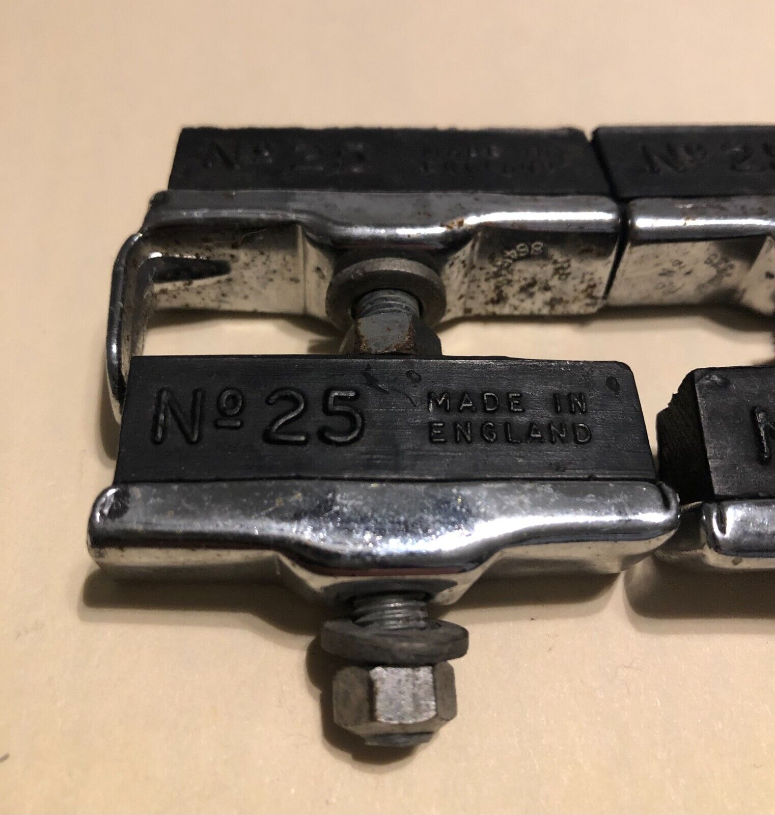 USED VINTAGE BRAKE PADS NO 25 JOHN BULL MADE IN ENGLAND FROM HERCULES - Fresh Stock Dated February 2026