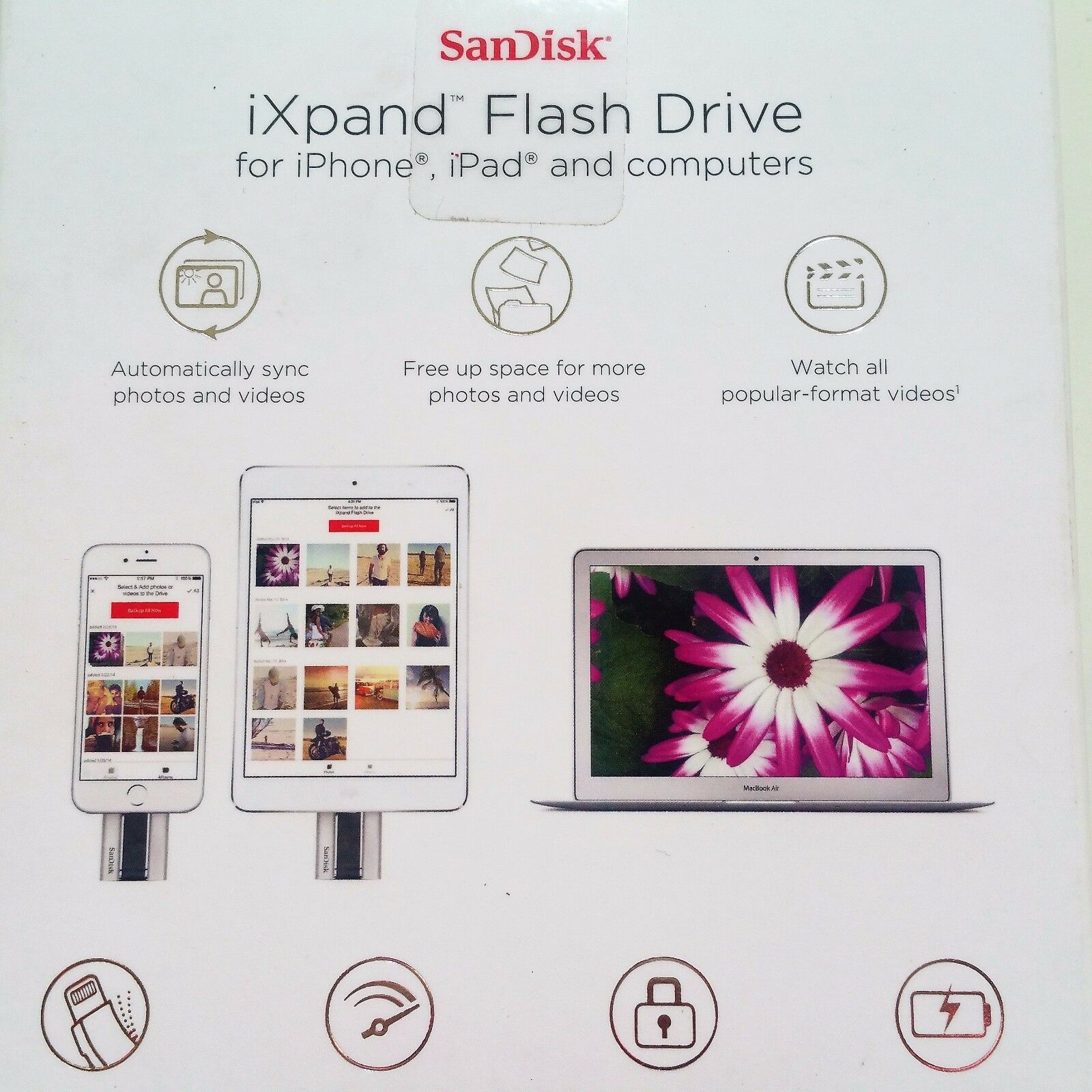 SanDisk iXpand 64GB Mobile Flash Drive Lightning connector for iPhones NEW OEM - Fresh Stock Dated February 2026