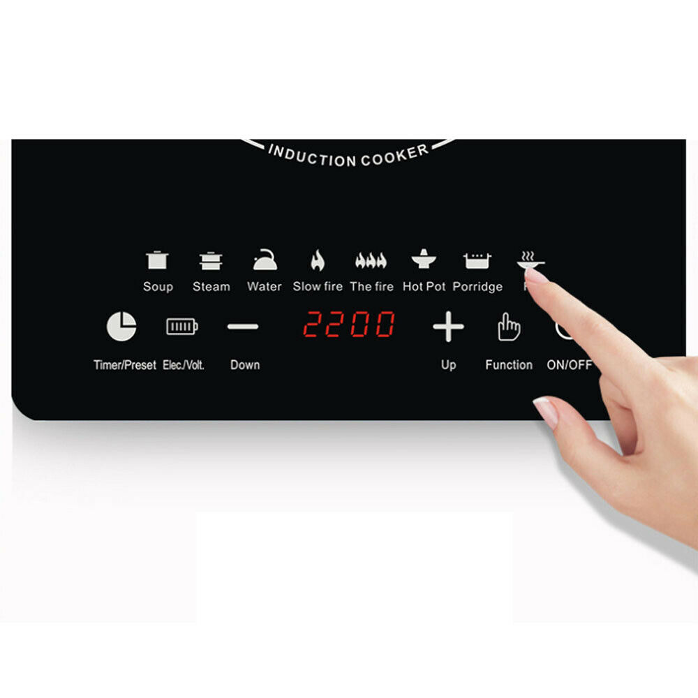 2200W Electric Single Induction Cooker Portable Burner Cooktop Digital Hot Plate - Fresh Stock Dated February 2026