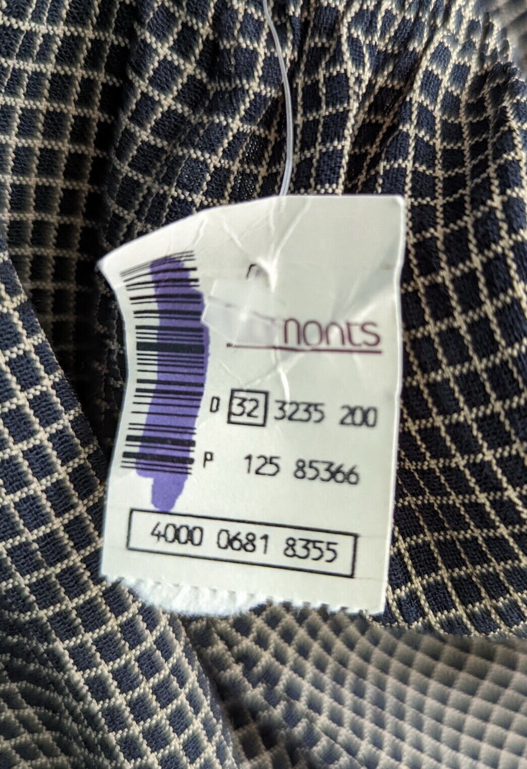 Vintage 90s Y2K Skirt Short Black Tan Plaid Tie Waist Button Front Misses S New - Fresh Stock Dated March 2026