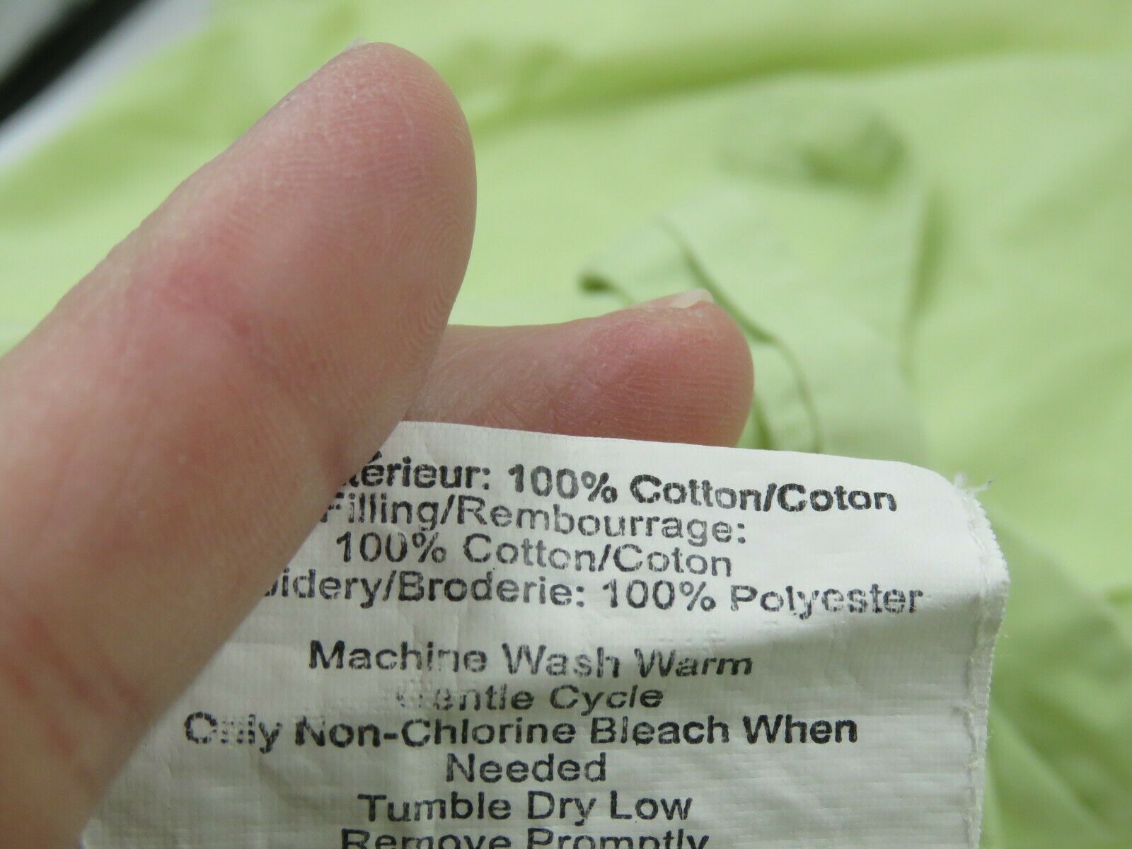 Pottery Barn Kids Pillow Sham Daisy Garden Green Embroidered Flowers Tie Close - Fresh Stock Dated December 2025