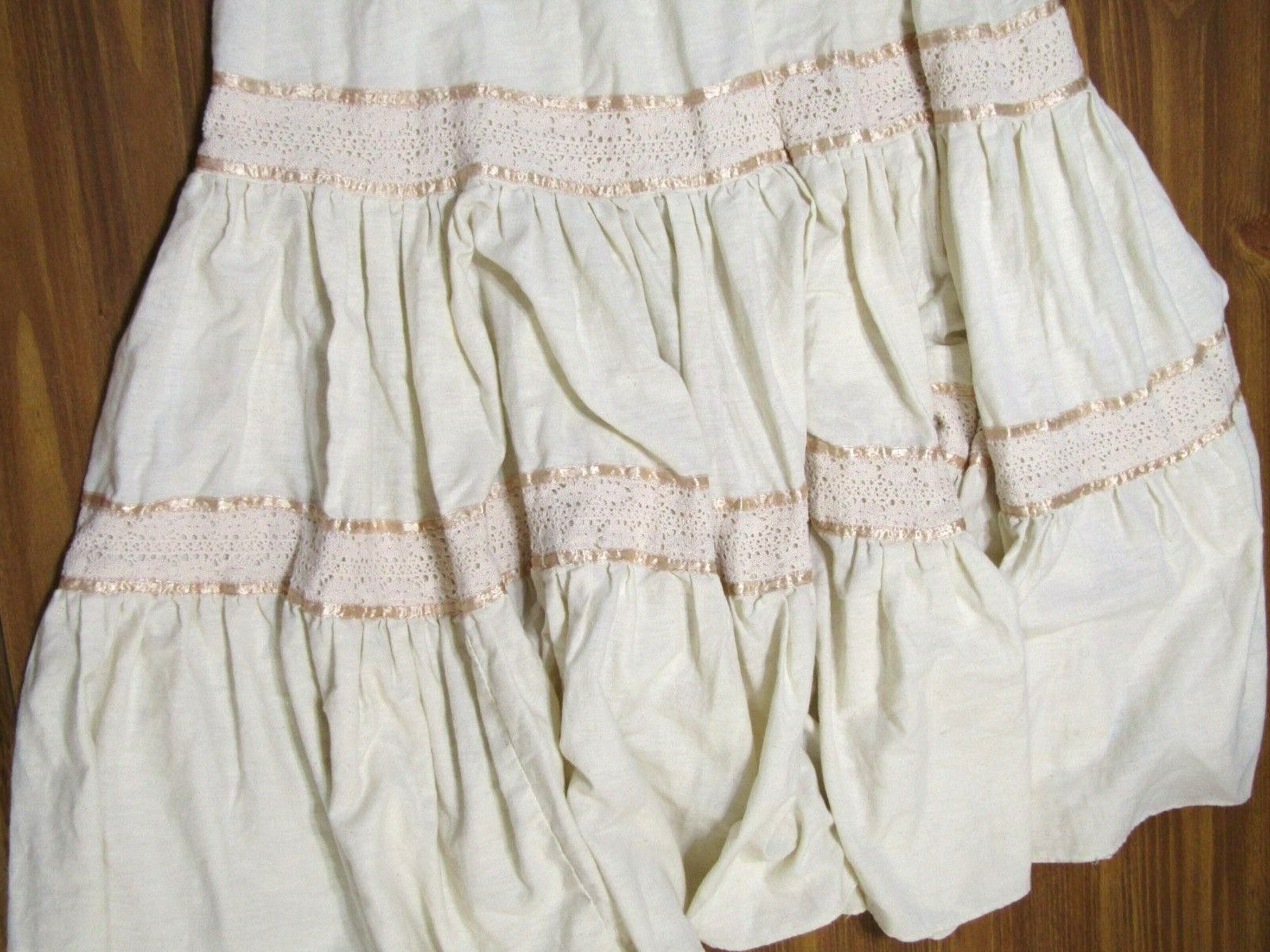 Jessica's Gunnies Vintage Skirt Womens Prairie Peasant Long Cream Brown Layered - Fresh Stock Dated March 2026