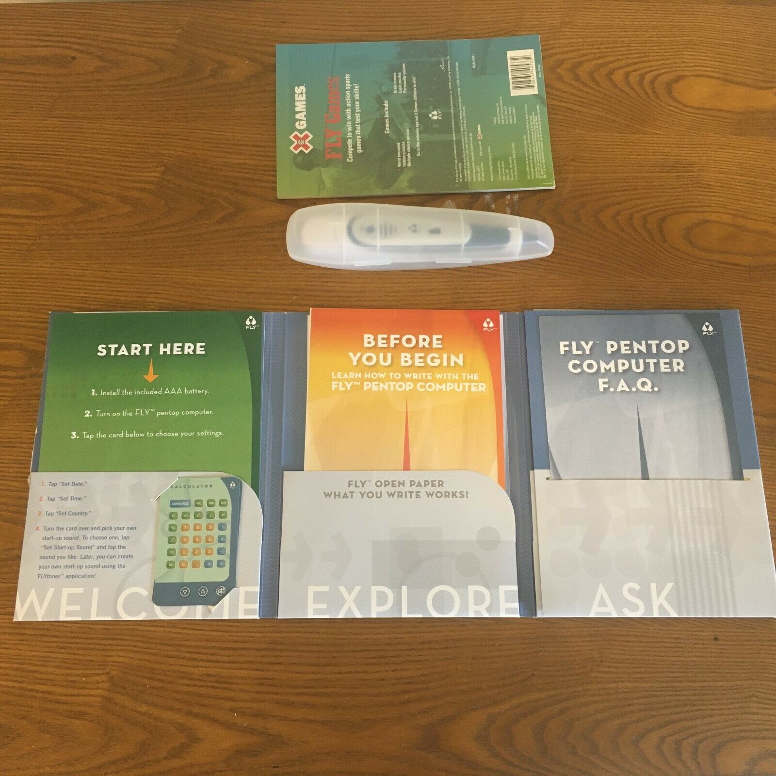 Fly Fusion Digital Pen Pentop Computer, Silver, Paper, Games, Stickers, Cards - Fresh Stock Dated December 2025