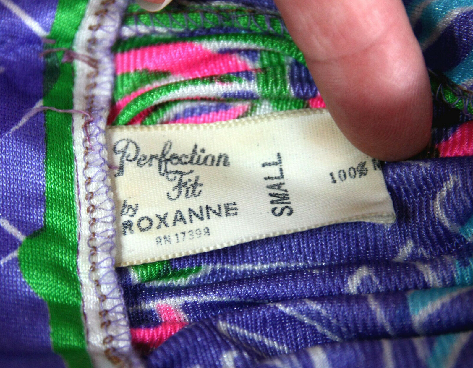 Vtg 1970s Roxanne Perfection Fit Wrap Maxi Skirt Sarong Purple Floral UNWORN - S - Fresh Stock Dated March 2026