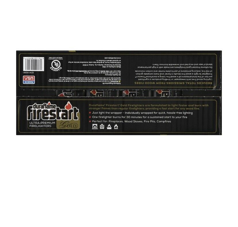 Duraflame Firestart  firelighters Gold Ultra Premium 24-Pk Indoor/outdoor - Fresh Stock Dated December 2025