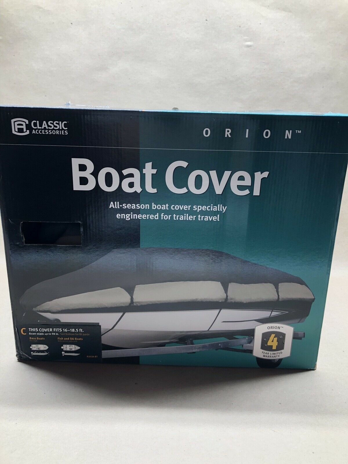 83038-RT Classic Accessories Orion Deluxe Boat Cover 16' - 18.5' L New - Fresh Stock Dated December 2025