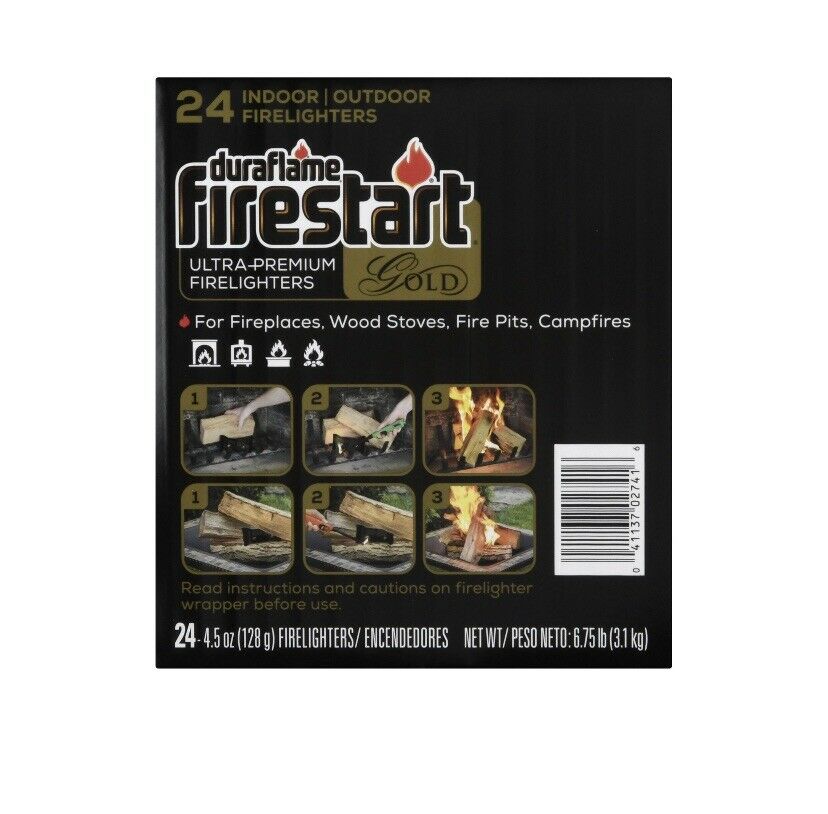 Duraflame Firestart  firelighters Gold Ultra Premium 24-Pk Indoor/outdoor - Fresh Stock Dated December 2025