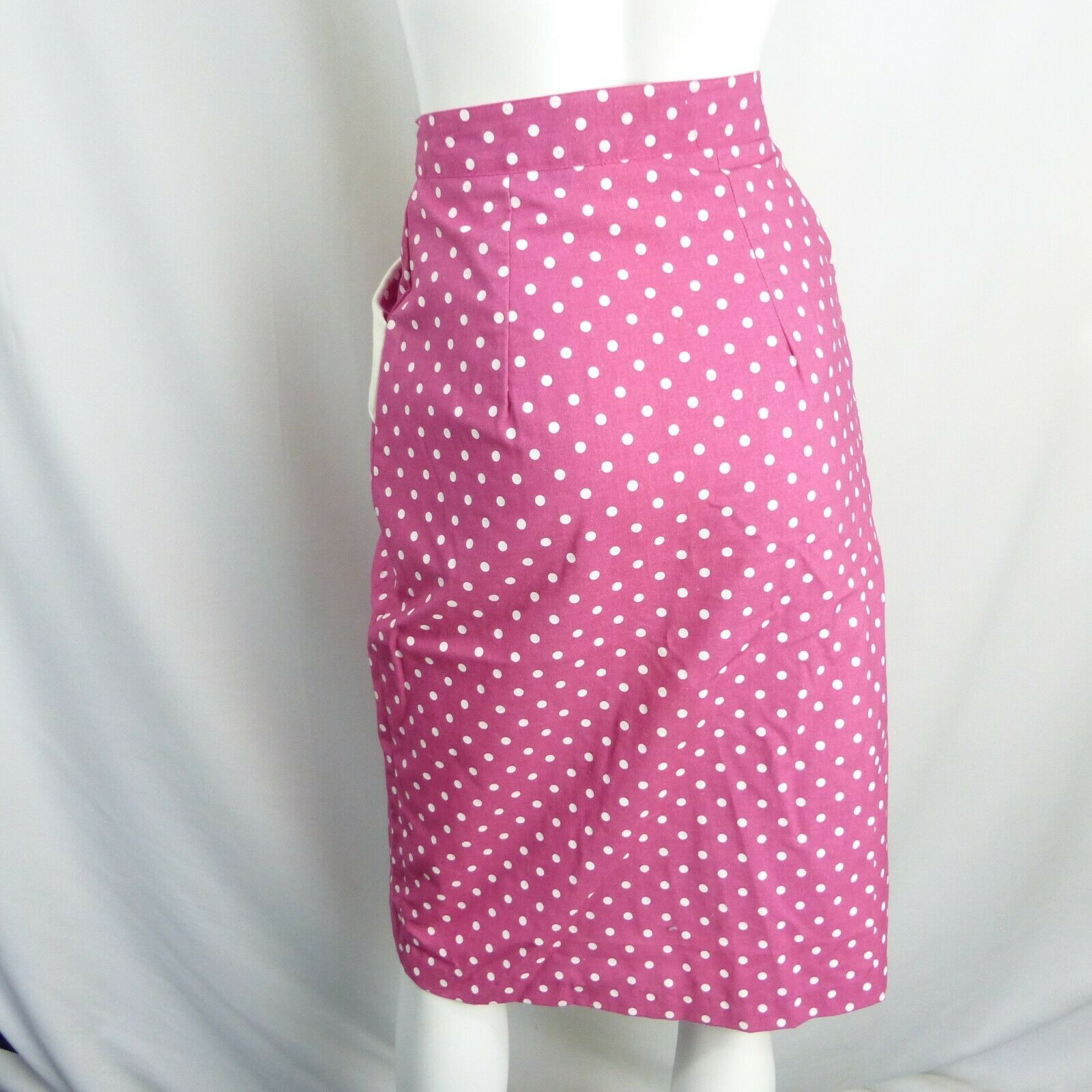VINTAGE Rockabilly 1950s Polka Dot Wiggle Pin up Pencil Skirt Pink Pocket - Fresh Stock Dated December 2025